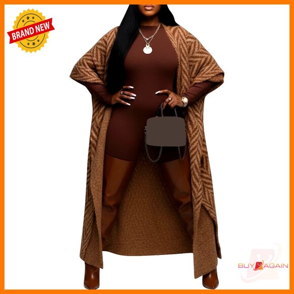 Oversized Chunky Knit Cardigan Sweater Open Front Long Sleeve Winter Wear